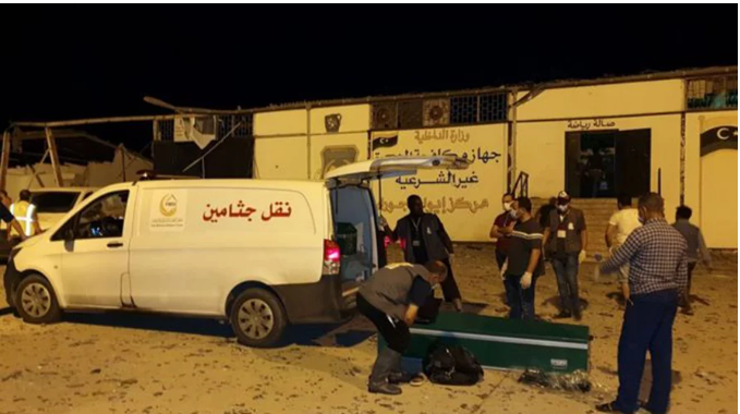 लिवियामा हवाई आक्रमण, ४० आप्रवासीको मृत्यु