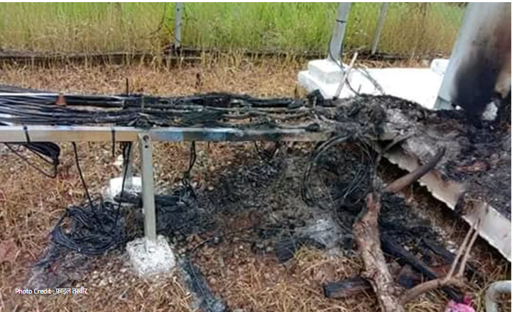 दाङमा एनसेल टावर आगजनी