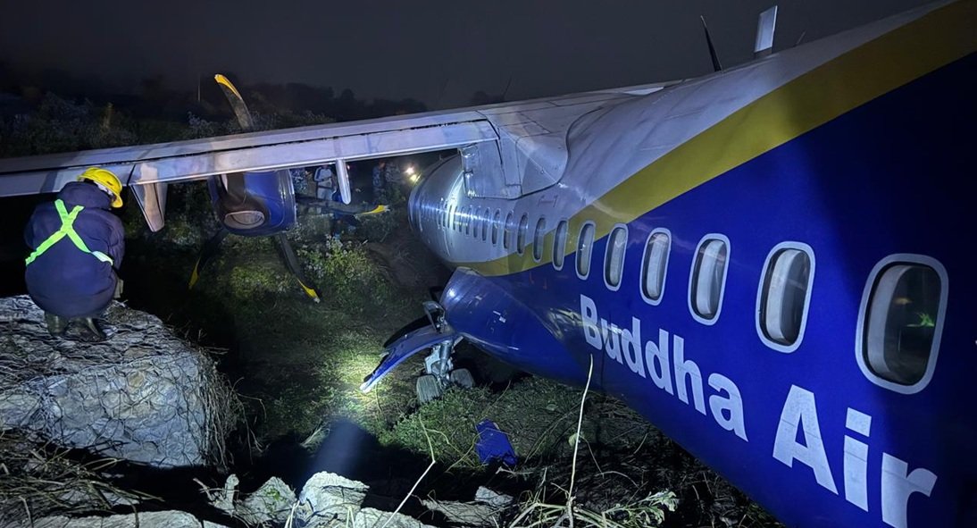 बुद्ध एयरको विमान चन्द्रगढीमा दुर्घटना, ५५ यात्रु सकुशल